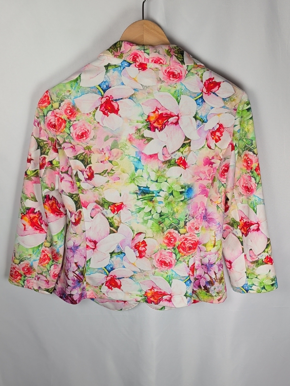 Joseph Ribkoff Floral Blazer 152645 Pastel 3/4 Sleeves Fitted Jacket Size 8 - Picture 3 of 13